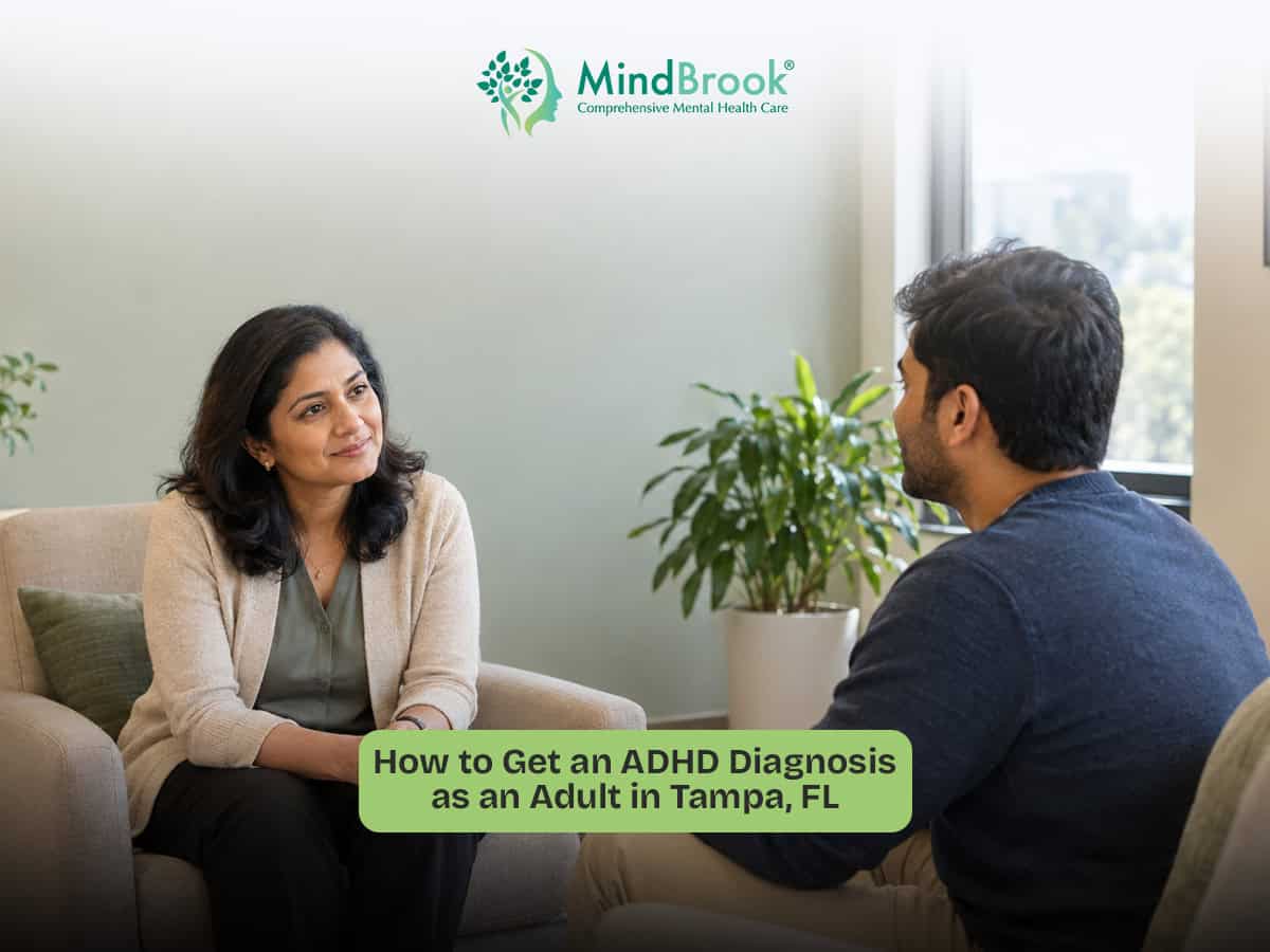 Adult ADHD diagnosis consultation with psychiatric provider in Tampa, FL office